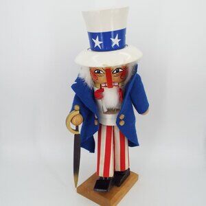 Vintage Original Steinbach Volkskunst Uncle Sam Nutcracker West Germany